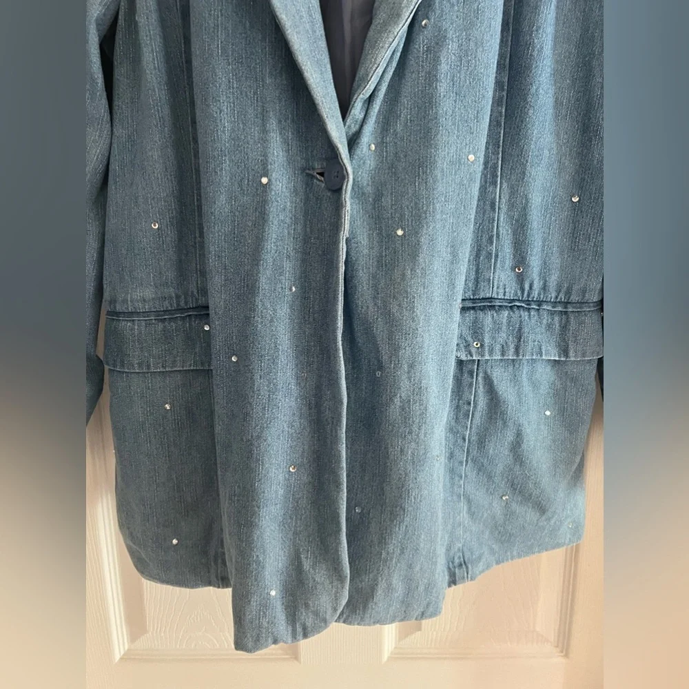 The Quacker Factory Denim Rhinestone Jacket - Picture 4 of 15